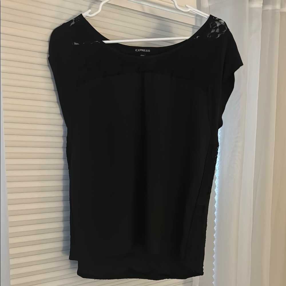 Express Black Lace Back Sleeve Blouse
